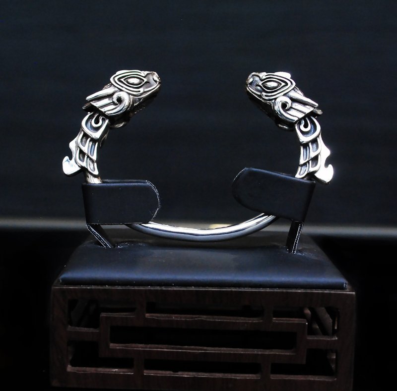 Bronze Souls Ming Snake bangle - สร้อยข้อมือ - เงินแท้ สีเงิน