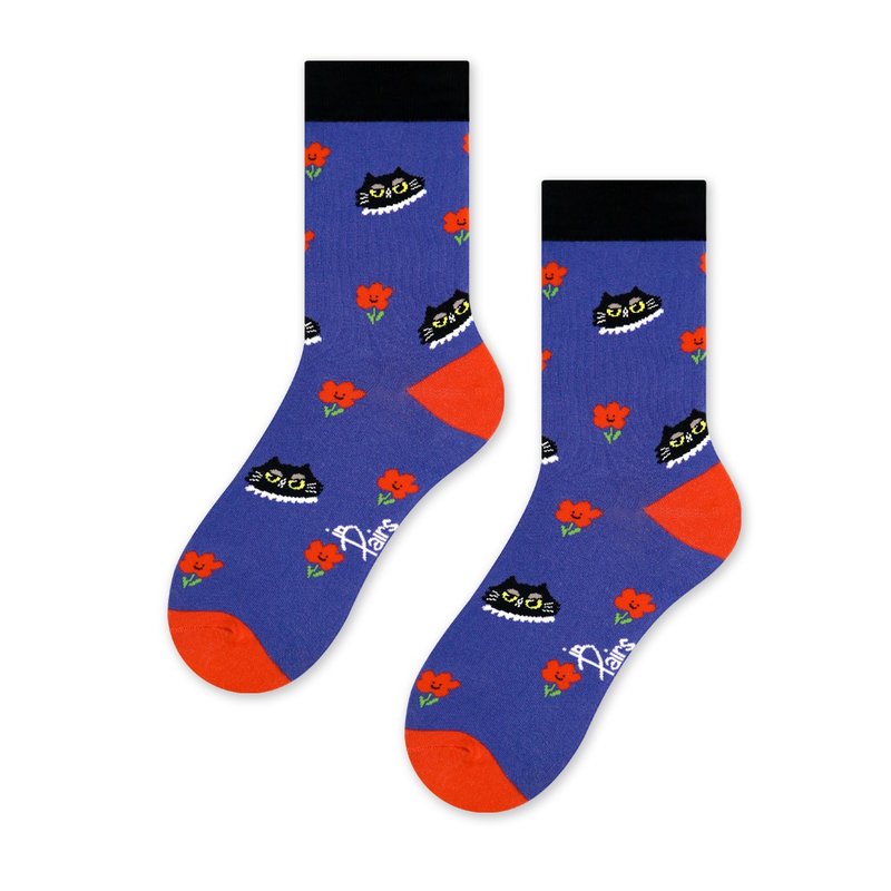 【in Pairs】一起走花路吧 | 中筒襪 襪子 潮襪 - 襪子 - 棉．麻 多色