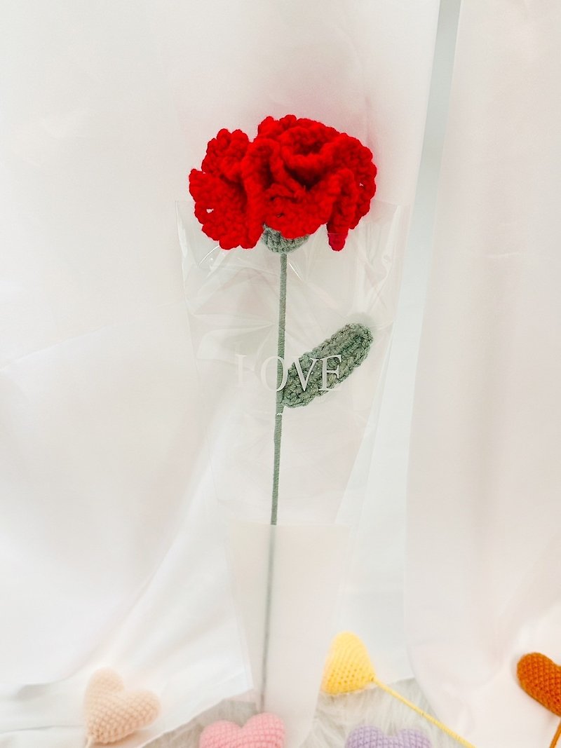 [WS │Handmade Flowers] Limited edition woven flowers, wool flowers, carnations, can be customized for Mother’s Day - Dried Flowers & Bouquets - Cotton & Hemp 