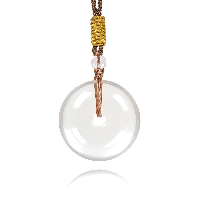 White Crystal Lucky Donut Above 6g Pendant - สร้อยคอ - เครื่องประดับพลอย หลากหลายสี