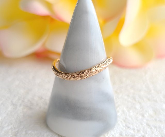 Hawaiian Jewelry / Wave Mile Ring / Pink Gold - Shop poonys