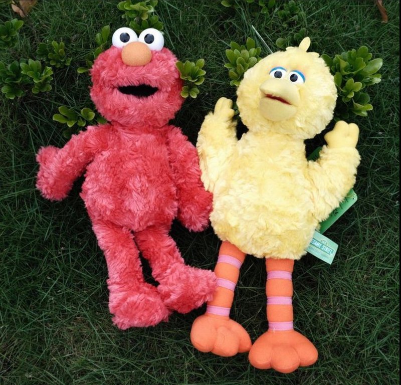 絕版2002芝麻街布偶elmo&big bird - 公仔/玩偶 - 棉．麻 多色