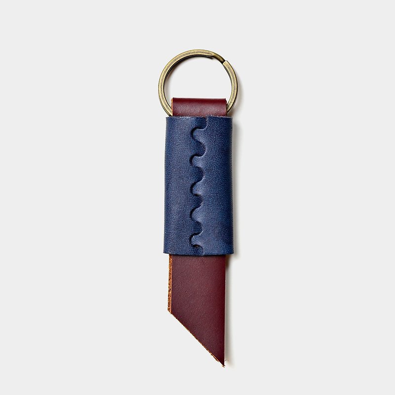 [Admission ticket to the reception] Leather key ring engraving gift Cowhide key ring leather key charm - Keychains - Genuine Leather Red