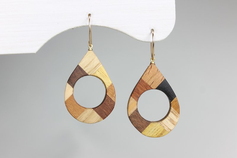 Parquet drop earrings - Earrings & Clip-ons - Wood Khaki