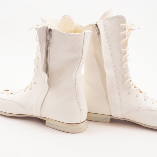 race up long boots (white)/カンガルー革ほか/革靴/b01103 - ショップ