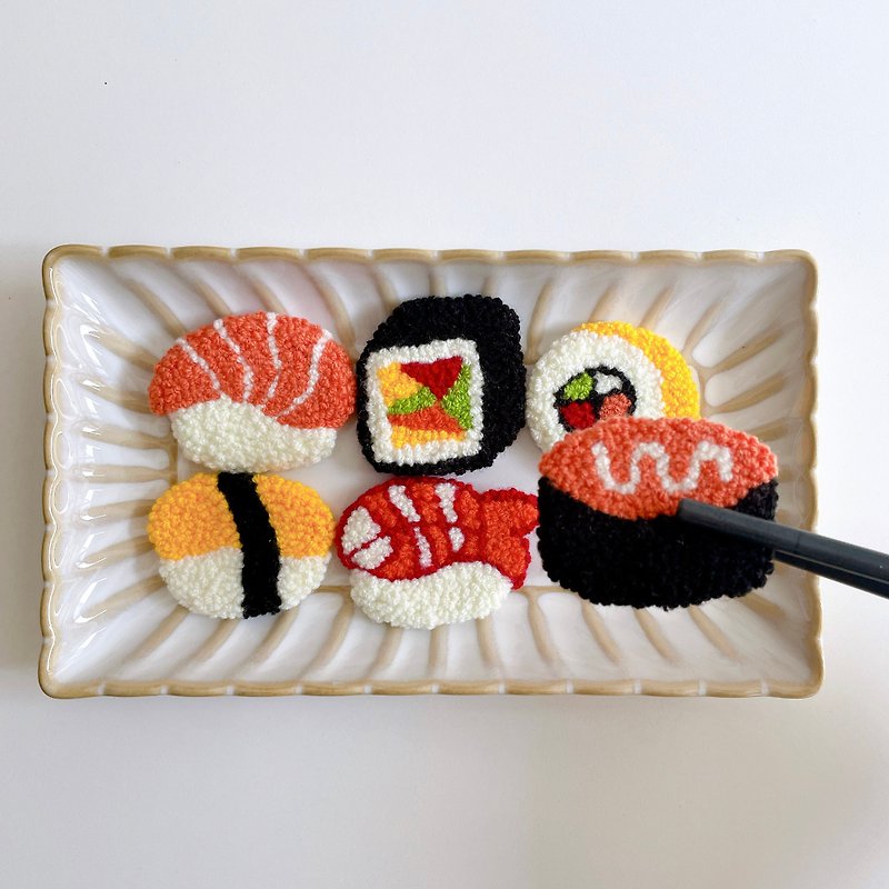 Handmade Sushi Series Brooches.Handcrafted Accessories.Embroidery Brooches
