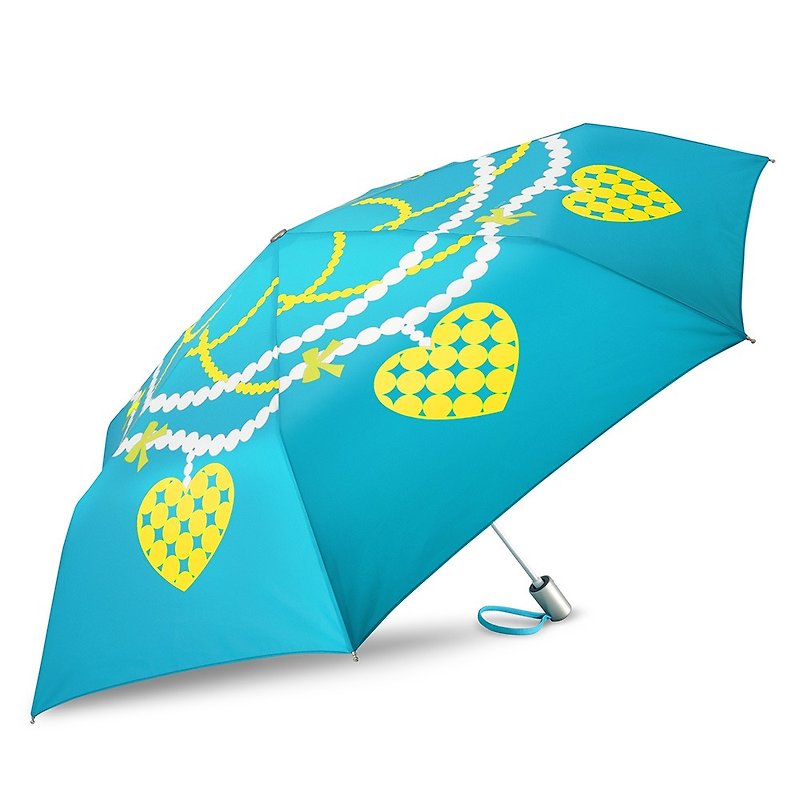 超輕防風抗UV自動傘 - 珍珠項鍊 - 雨傘/雨衣 - 防水材質 藍色