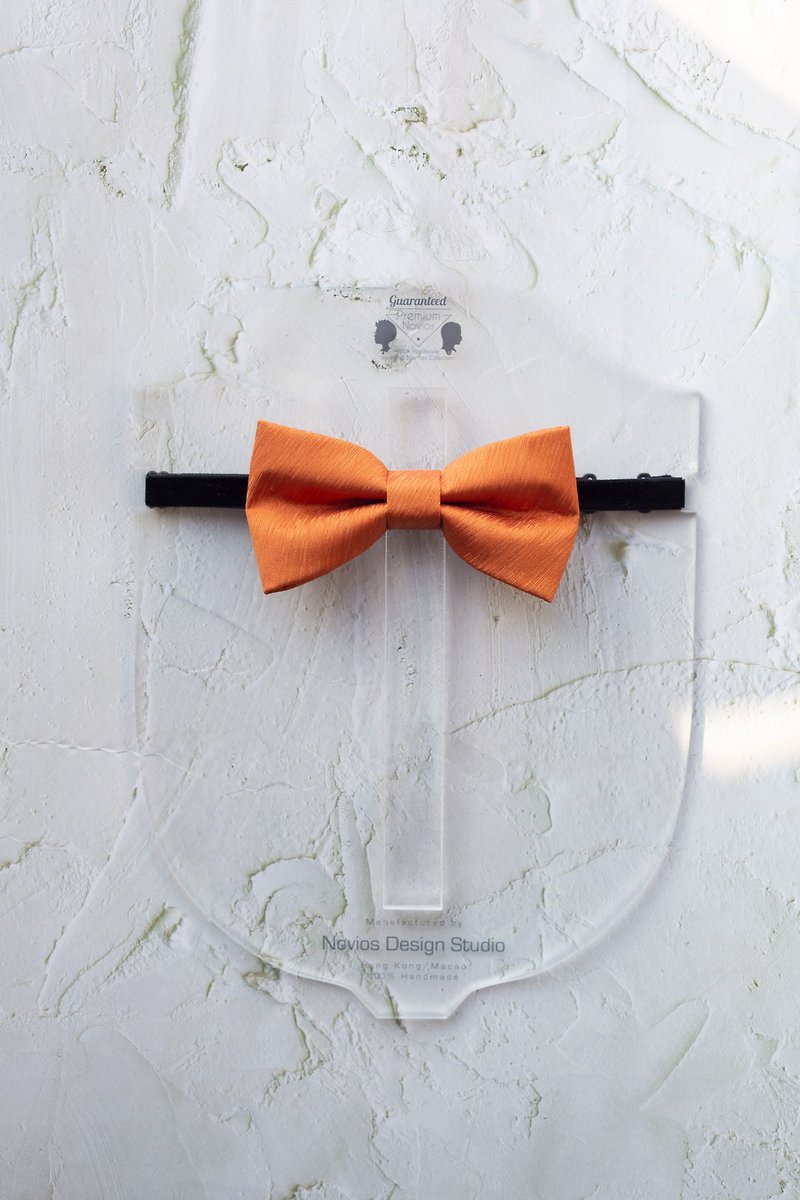 Orange Brodcade Bowtie - Bridal Groom Gift & Wedding Bowtie - Bow Ties & Ascots - Cotton & Hemp Orange