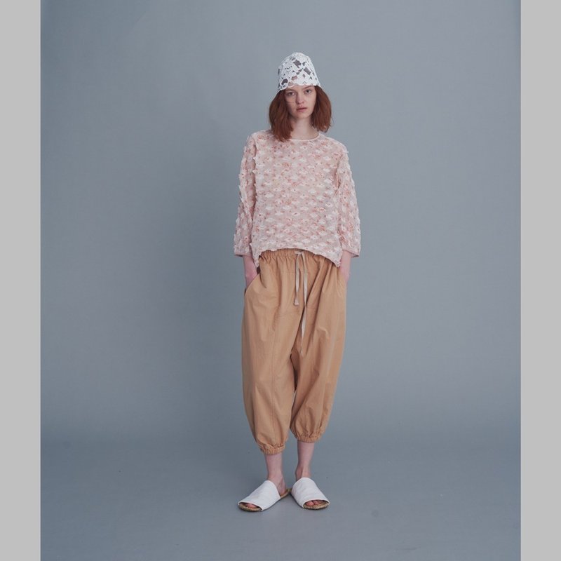 2301E01 Low-end cuffed trousers (orange) - Women's Pants - Cotton & Hemp Orange