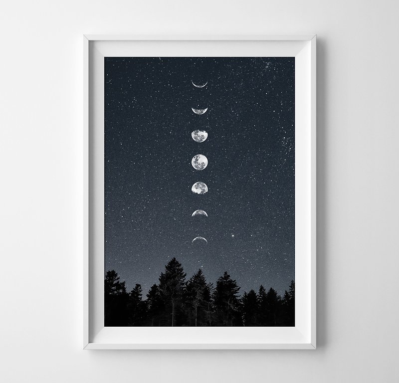 moon print customizable posters - Posters - Paper 