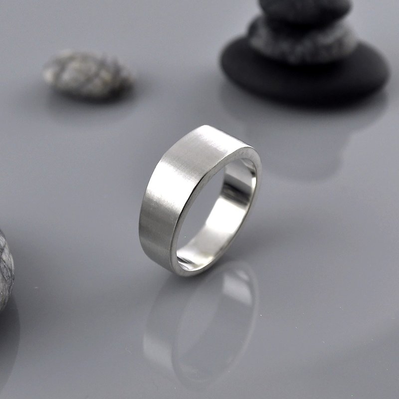 Sterling Silver Flat Shape Signet Ring,SV925 - แหวนทั่วไป - เงินแท้ สีเงิน
