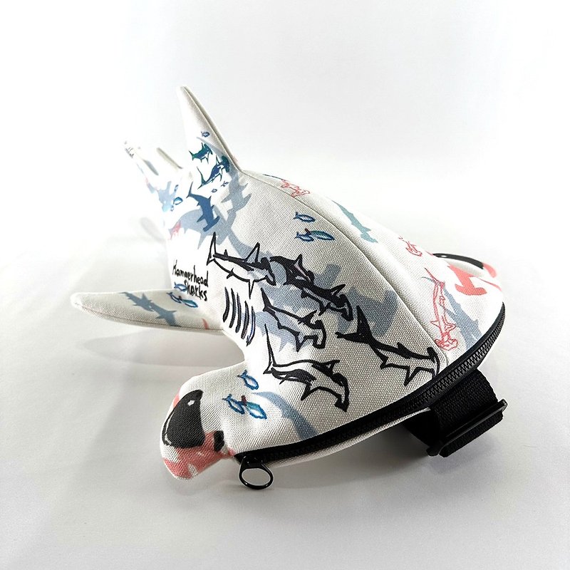 Design No.HS1111a - 【Cotton Canvas】Hammerhead Shark Shoulder Bags#M - Messenger Bags & Sling Bags - Cotton & Hemp Multicolor