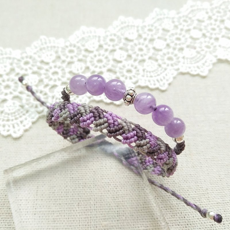 gallery. Lavender Forest. Amethyst X South American Brazilian Wax Bracelet - Bracelets - Crystal Purple