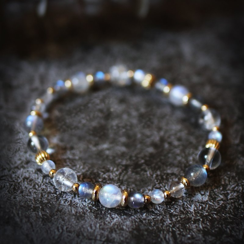 Natural Stone Series Four Labradorite Moonstone White Crystal/Guardian Love/ Bracelet - Bracelets - Gemstone White