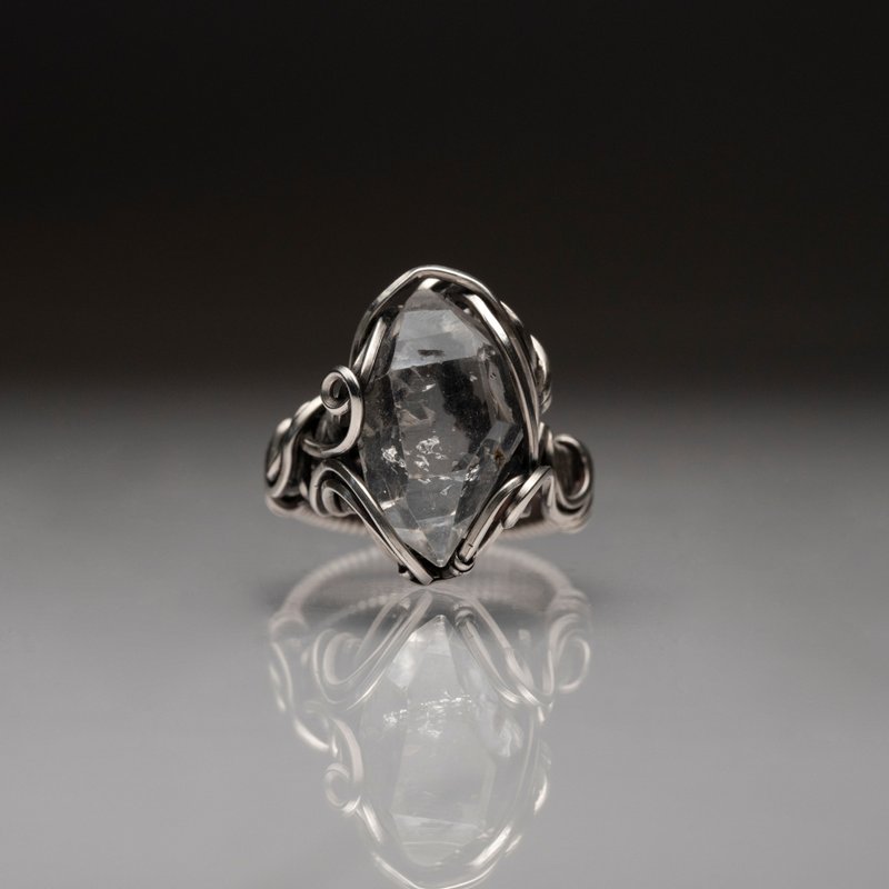 【Wrap Around Studio】S925 sterling silver | Wire Wrapping | DT Quartz Ring - แหวนทั่วไป - เงินแท้ หลากหลายสี