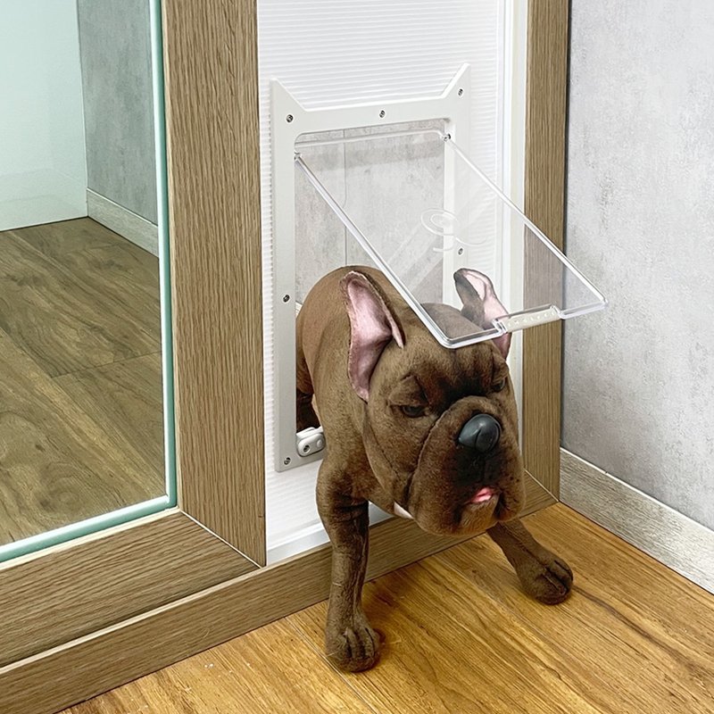 Fully upgraded and revised simple pet door-special sliding door for floor-to-ceiling balcony doors suitable for weighing less than 8 kg - Other - Plastic White