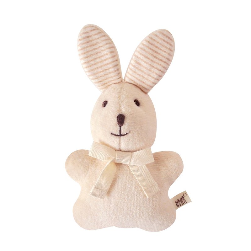 棉．麻 寶寶/兒童玩具/玩偶 咖啡色 - 【SISSO有機棉】彩棉咖咖兔磨牙布偶