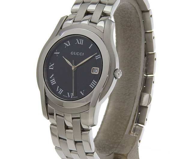 日本直送】グッチGUCCI 腕時計5500M SS クオーツアナログ表示黒文字盤