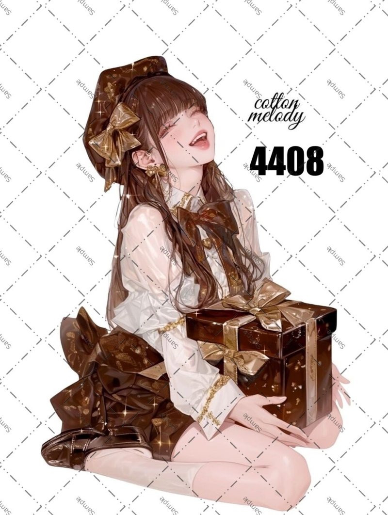 original sticker no.4408 人物ステッカー オリジナルステッカー オリジナル人物ステッカー 装飾ステッカー cotton melody - 貼紙 - 紙 