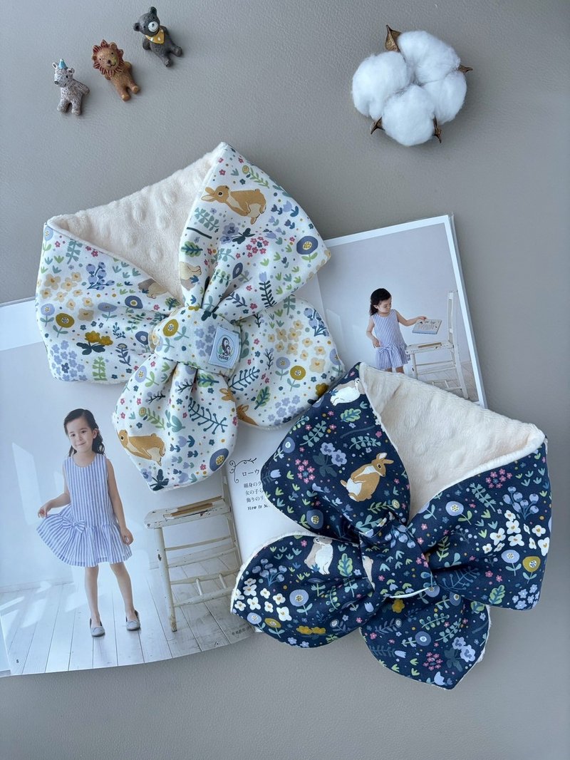 小兔子花園 手作寶寶保暖脖圍  兒童圍巾 彌月禮 - 口水肩/圍兜 - 棉．麻 多色