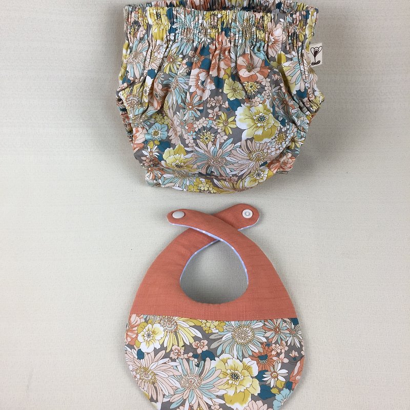 Va Bib and Shorts Set - Baby Gift Sets - Cotton & Hemp Orange