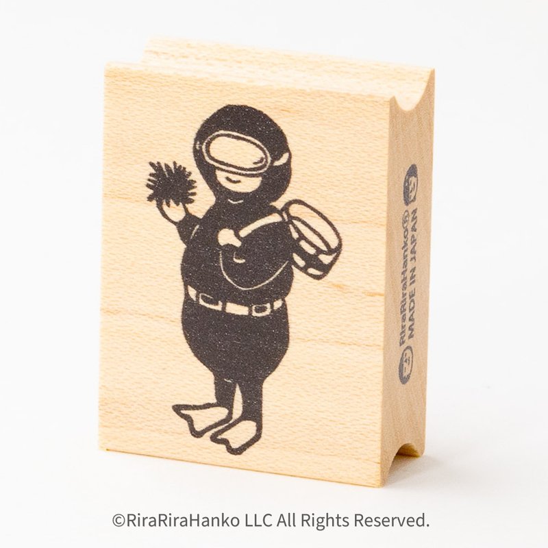 リニューアル　海女ちゃん*30mmx40mm*ラバースタンプ*R975 - 印章/印台 - 木頭 