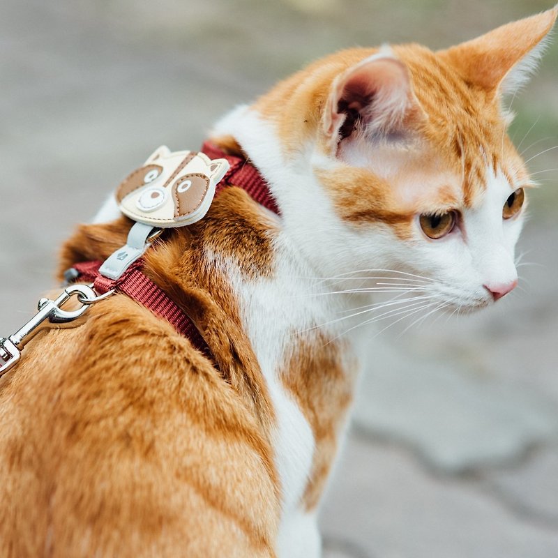 tails & me-Classic Nylon Cat Series Harness Ruby - ปลอกคอ - ไนลอน สีแดง