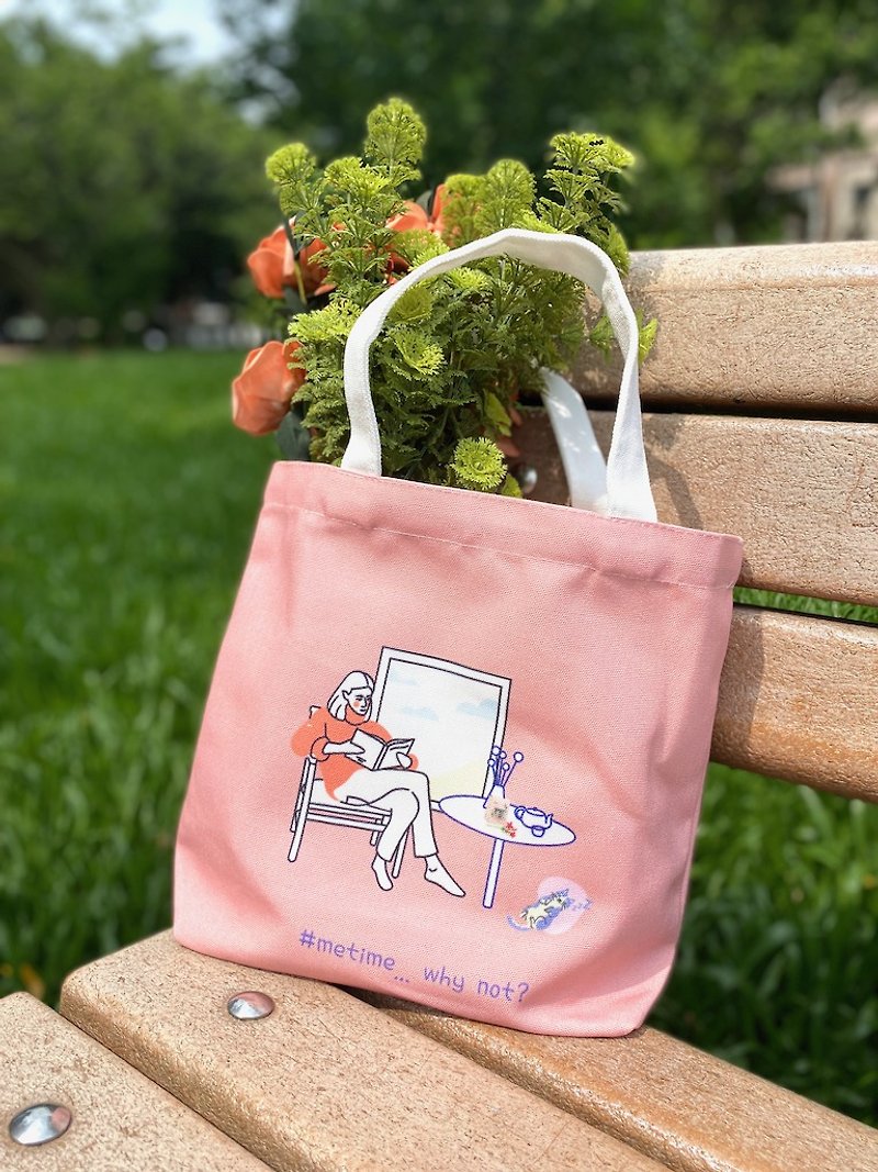 metime series tote bag - Handbags & Totes - Other Materials Pink
