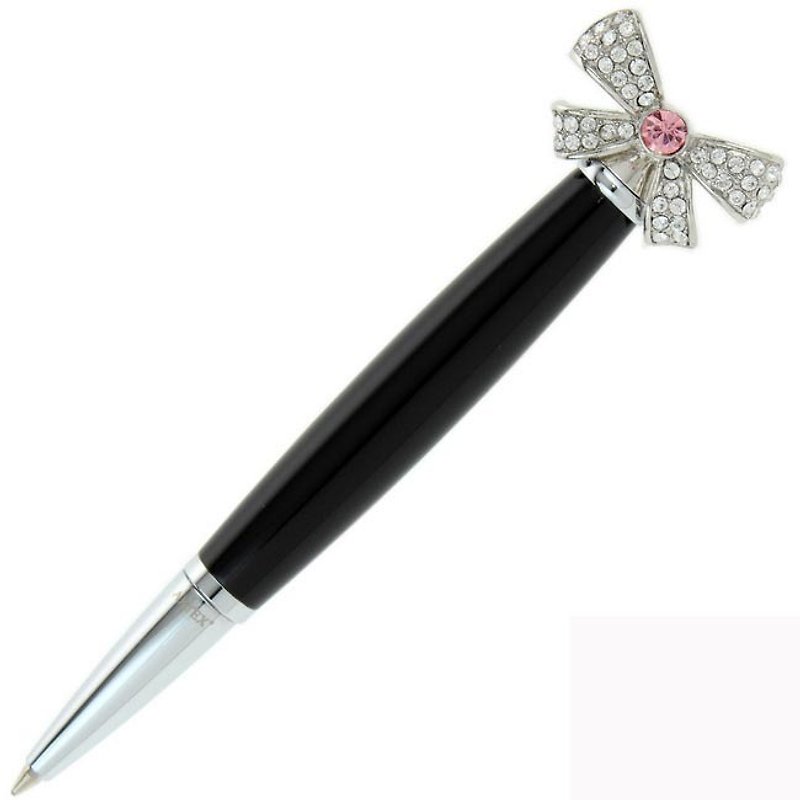 ARTEX Pours Rhinestone Mini Ball Pen Pink Bow - ปากกา - วัสดุอื่นๆ สีดำ