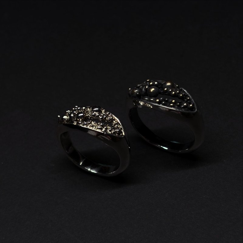 沫之古典戒 / 黑金款 - 戒指 - 純銀 銀色