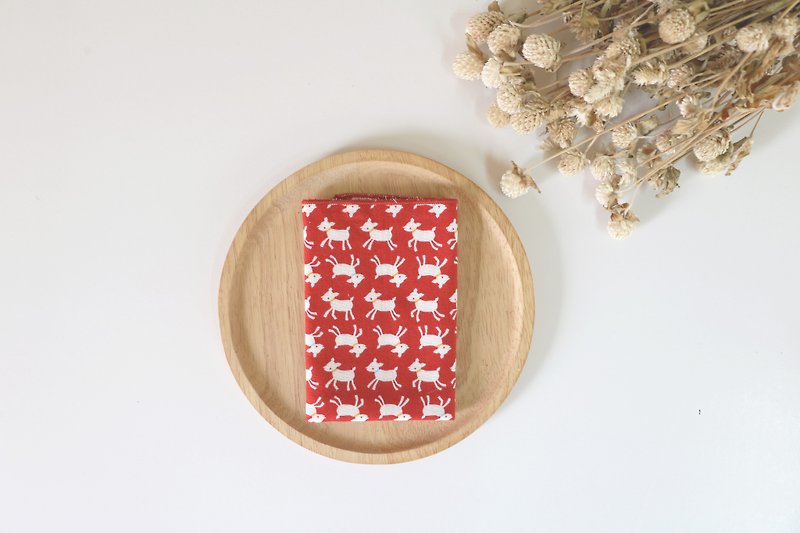 Red deer towel / handkerchief - Scarves - Cotton & Hemp Red