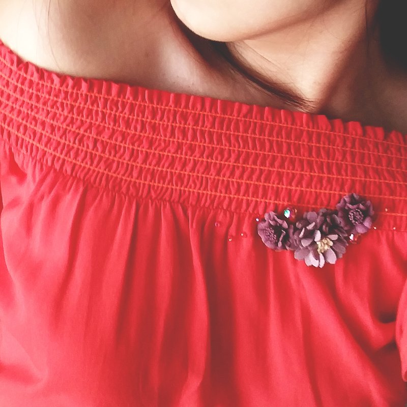 聚酯纖維 女上衣/長袖上衣 紅色 - 度假夏日嚴選之女生闊擺袖與衫身露肩橘紅, 燈紅色上衣 飄逸柔軟