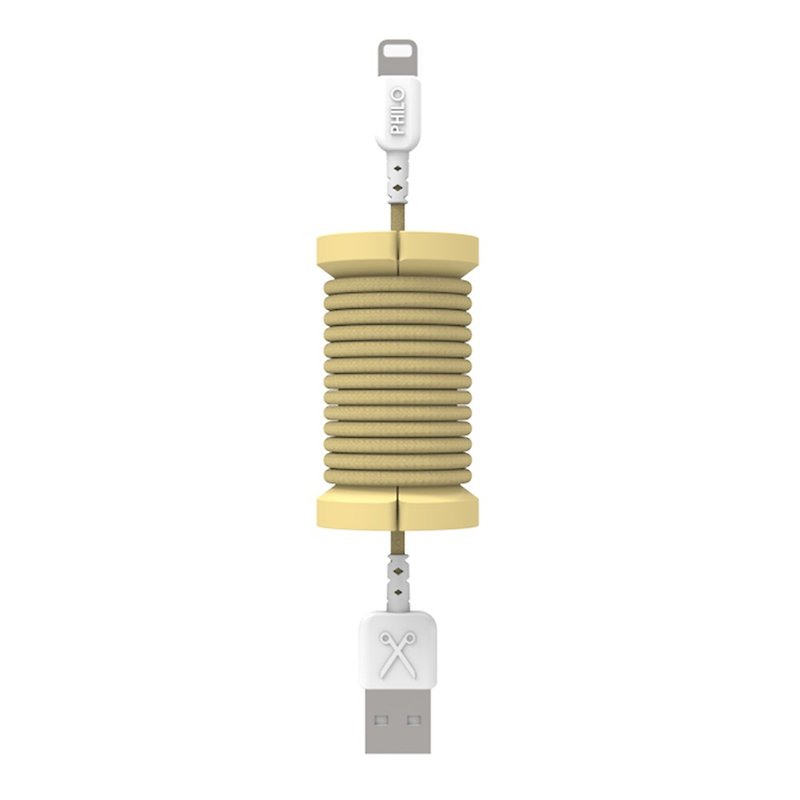 Italian PHILO Lightning - USB transmission line colorful braided gold 100cm 8055002391016 - Chargers & Cables - Plastic Gold