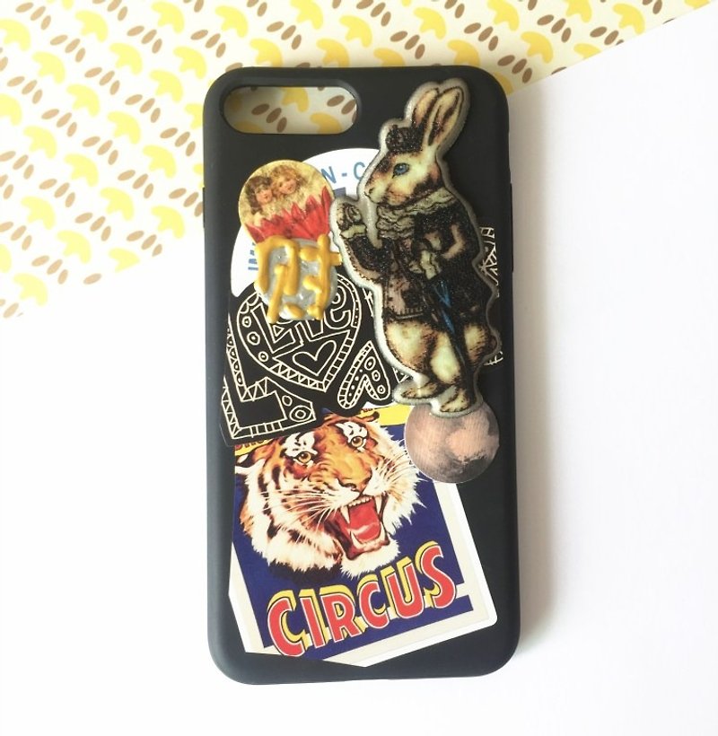 Magichands Hand Puzzle Rabbit Tiger Phone Case iPhone7 / 7splus - Phone Cases - Silicone Black