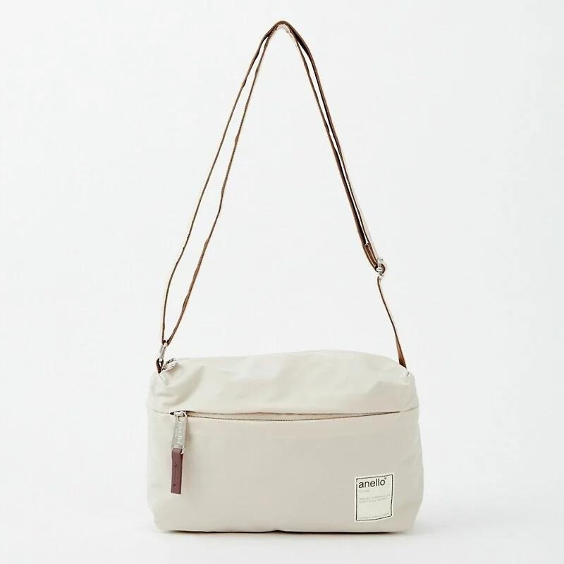 anello Circle series Water Repellent Mini Shoulder Bag ATT0701 (Light Beige) - Messenger Bags & Sling Bags - Polyester White