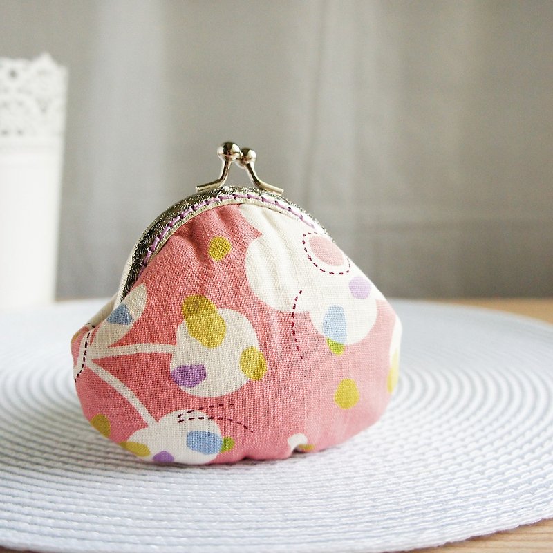 素敵な桜の花の金貨の財布、白い花の基礎 - 小銭入れ - コットン・麻 ピンク