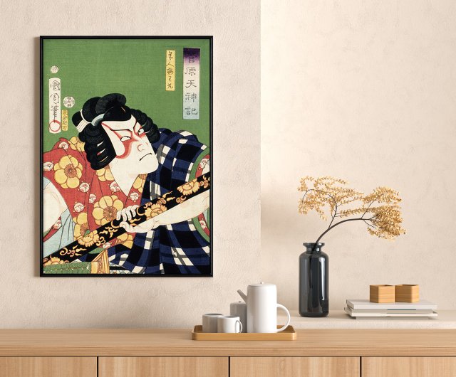 浮世絵 • 武士III - 日本文化/和式掛け絵/インテリア/コーヒーショップ