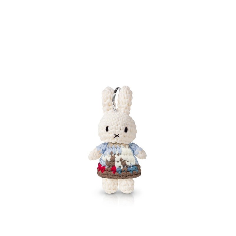荷蘭 Just Dutch | Miffy 米飛 手工編織 台夫特系列 鑰匙圈 吊飾 - 公仔/玩偶 - 棉．麻 多色