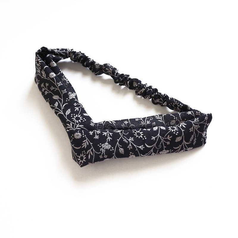 JOJA │ no time to play the name of the name: Japanese cloth hand elastic hair band - Hair Accessories - Cotton & Hemp Black