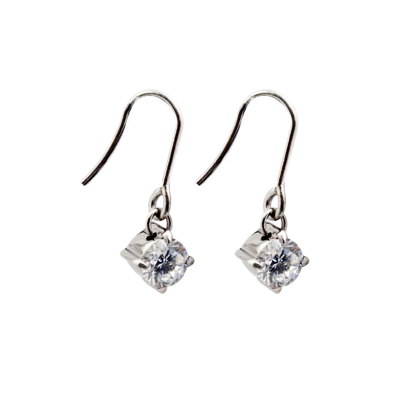 Sparkling titanium earrings - Earrings & Clip-ons - Gemstone White