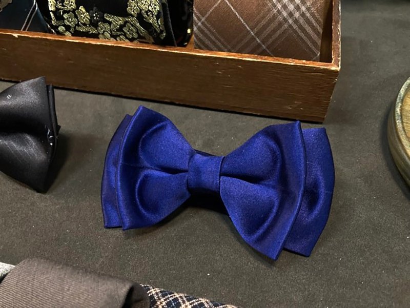 蠶絲藍 基本款 Bow Ties - 領結/領巾 - 絲．絹 藍色