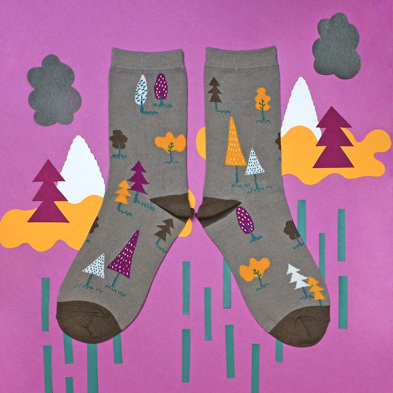 Woods Smoke Unisex Crew Socks | mens socks | womens socks | colorful fun & comfortable socks - Socks - Cotton & Hemp Gray