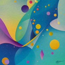 幾何学的な抽象アート キャンバスに青いアクリル絵の具 オリジナルの