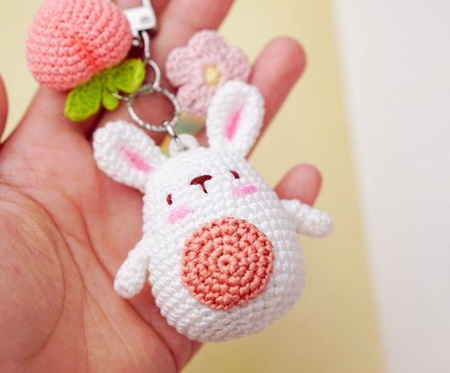 Designer Style Bunny Keychain & Handmade Gift Pouch 