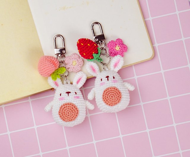 rabbit /bunny crochet doll keyring keychain bagcharm handmade gift - Shop  naradolly Keychains - Pinkoi