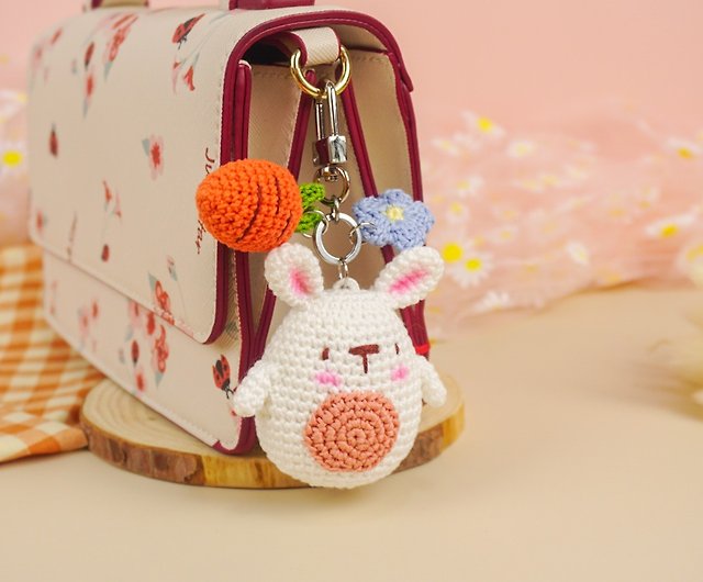 Handmade Designer Style Bunny Keychain & Handmade Gift Pouch 