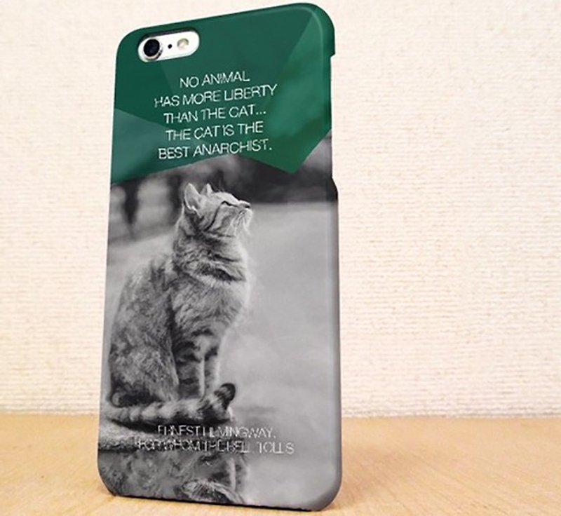送料無料☆　ヘミングウェイの猫とは…　スマホケース - スマホケース - プラスチック グリーン