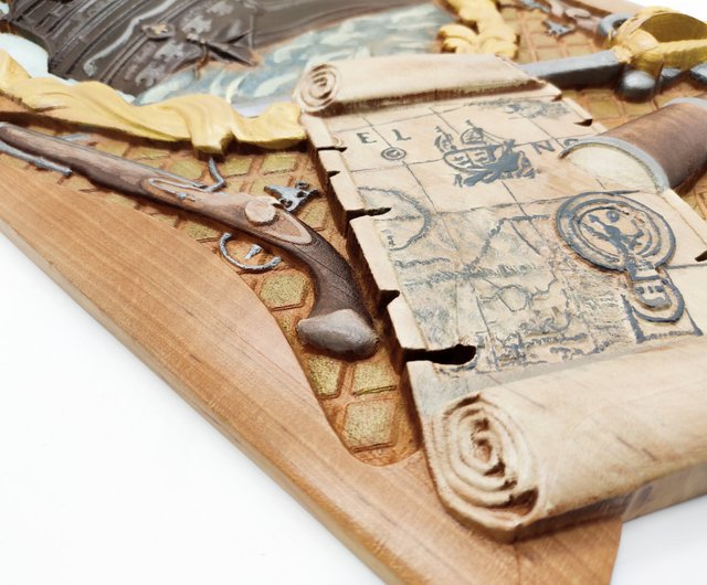 木製の船、船乗りの贈り物、彫刻工芸品木製、 - ショップ