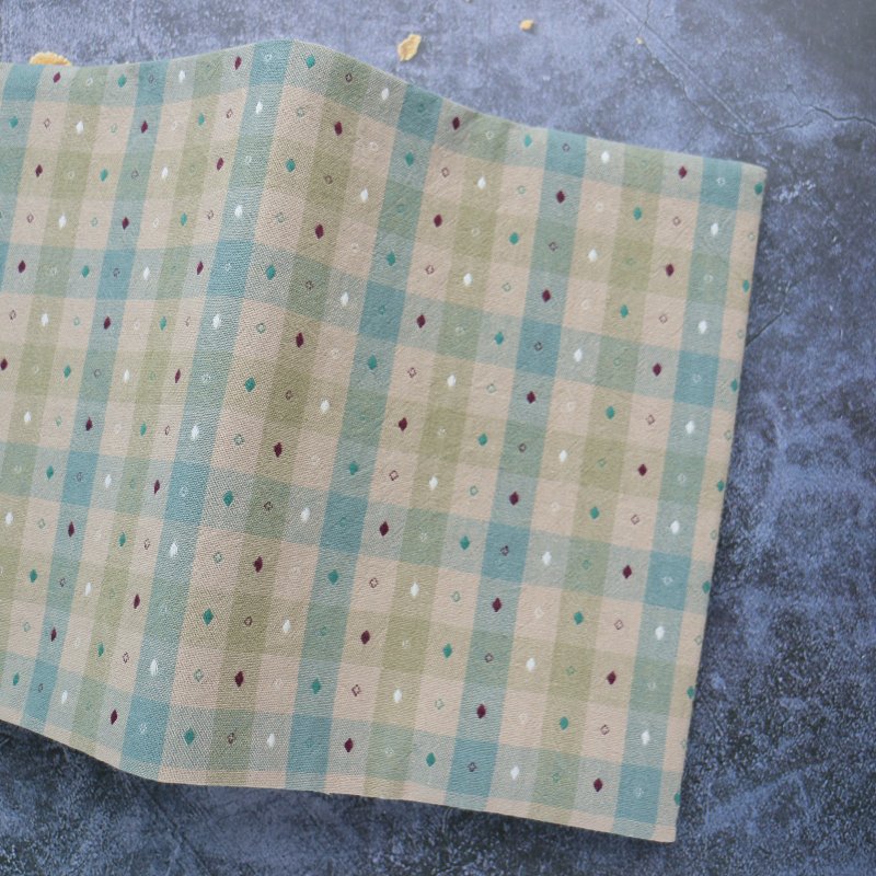 [Plaid-Green] Cloth Book Cover Book Cover Adjustable Japanese Imported Fabric - Book Covers - Cotton & Hemp Green