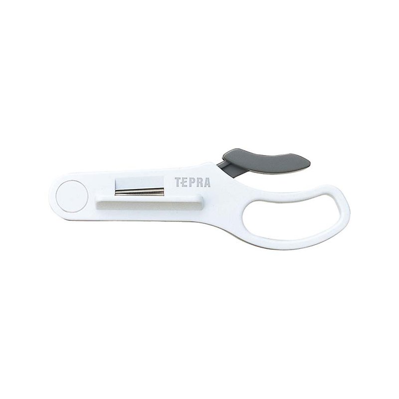 【KING JIM】TEPRA Label Half Cut Scissors - Scissors & Letter Openers - Other Materials White